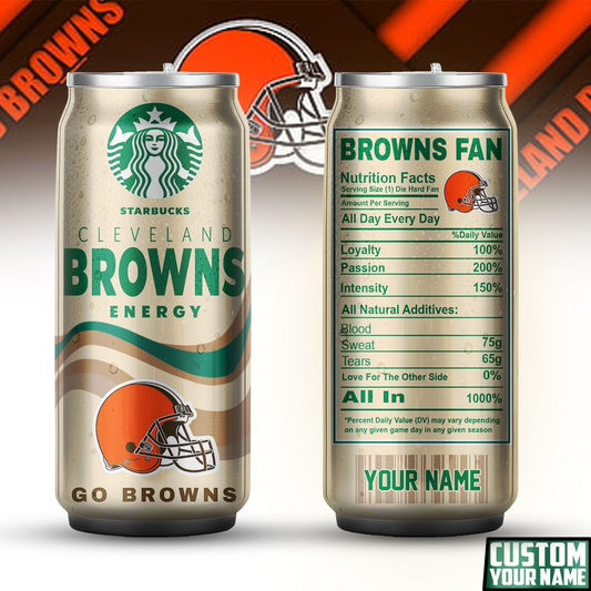 CLE Premium NFL Starbucks Energy Can Tumbler DDT  NTL