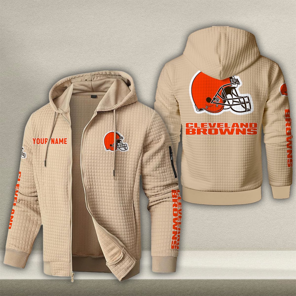 CLE x NFL Quilted Zip Hoodie DatND DVT