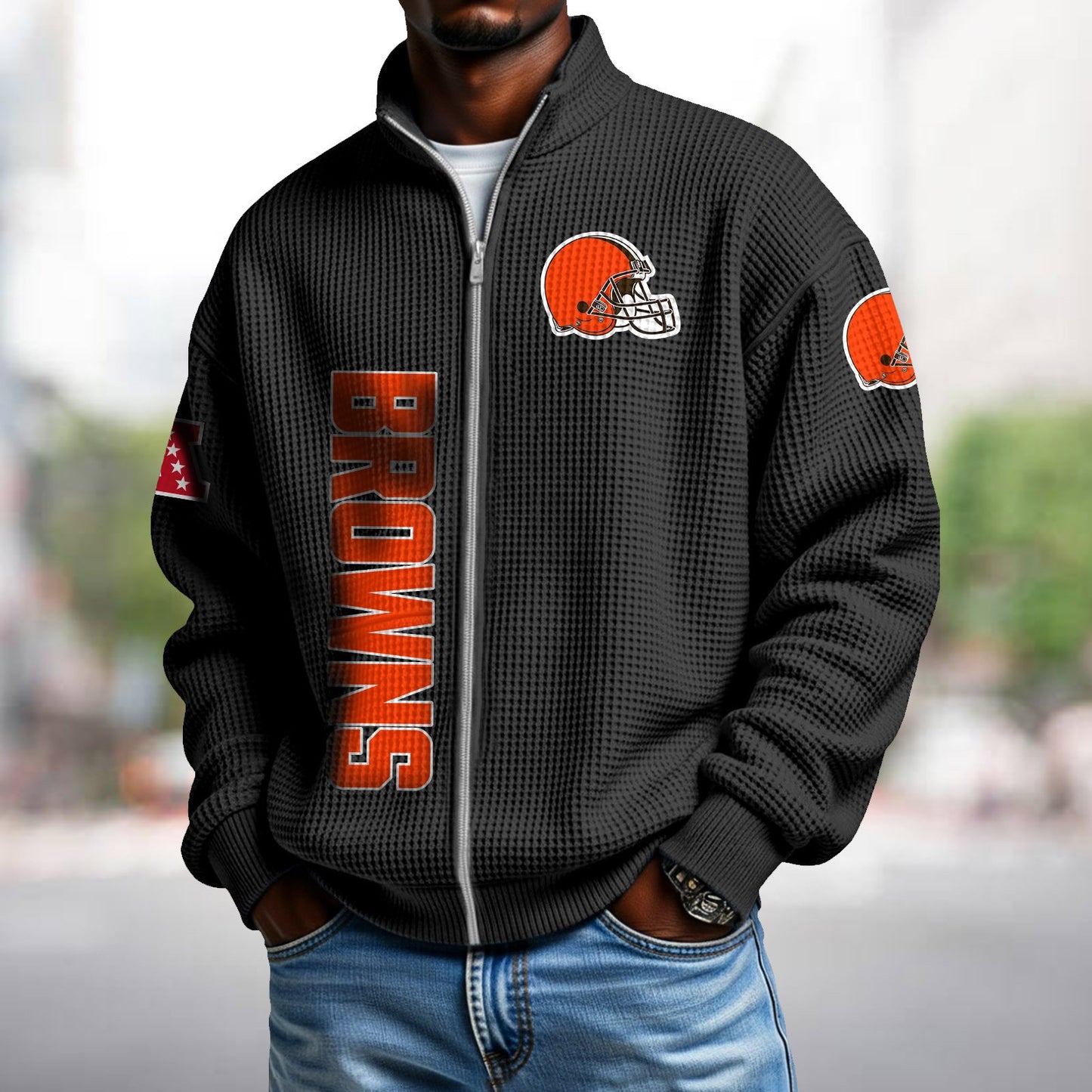 CLE x NFL Waffle Zip-Up Sweatshirt DATND TANTD