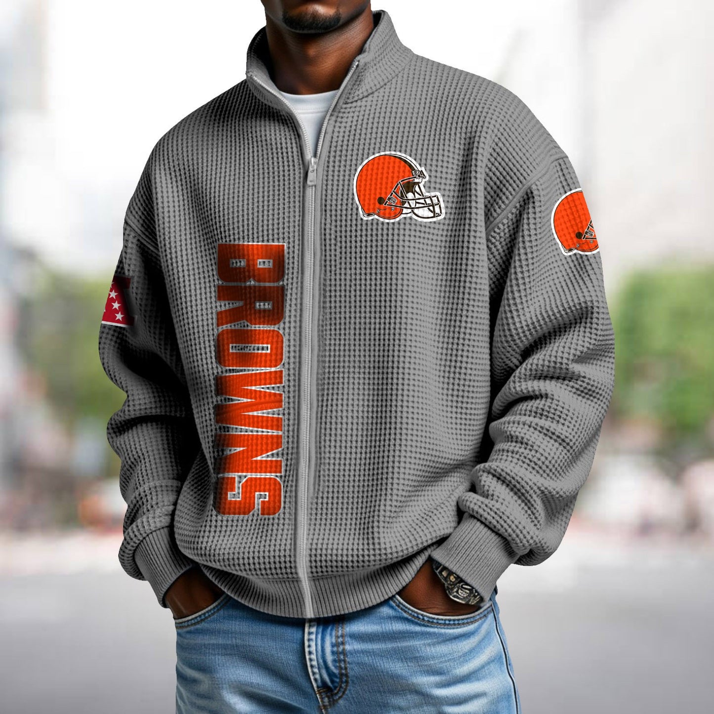 CLE x NFL Waffle Zip-Up Sweatshirt DATND TANTD