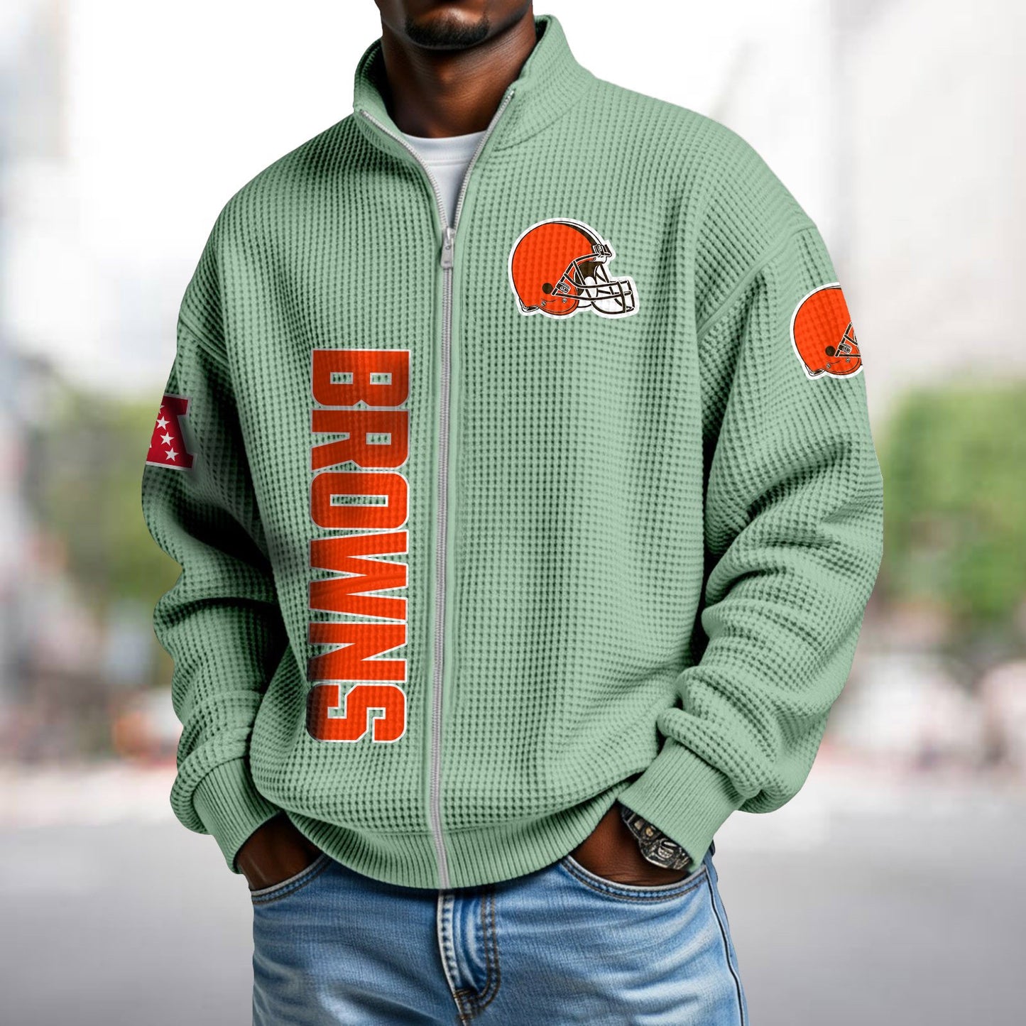 CLE x NFL Waffle Zip-Up Sweatshirt DATND TANTD