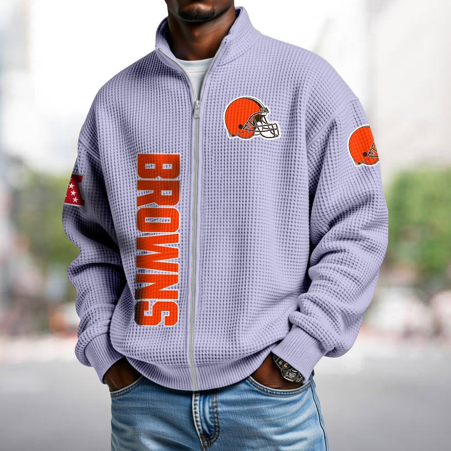 CLE x NFL Waffle Zip-Up Sweatshirt DATND TANTD