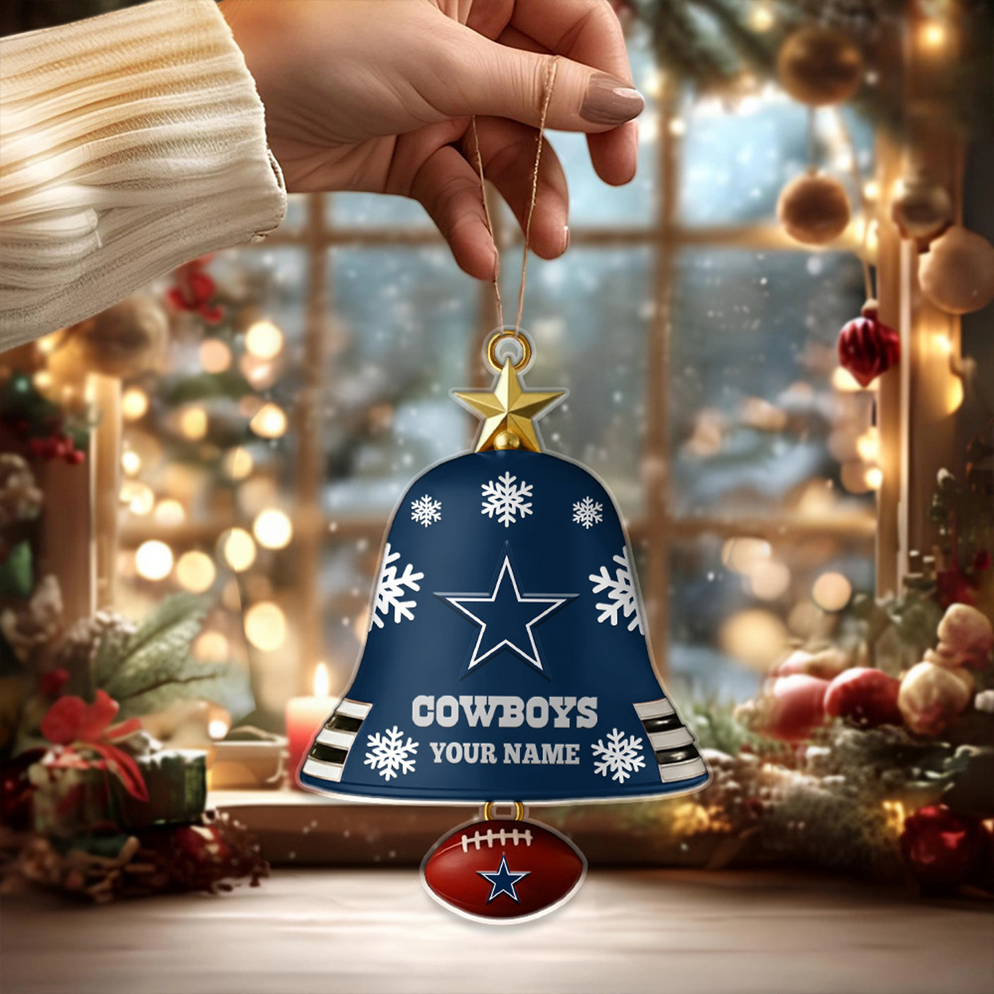 DAL x NFL Christmas Bell Ornament Custom Any Name DatND DVT