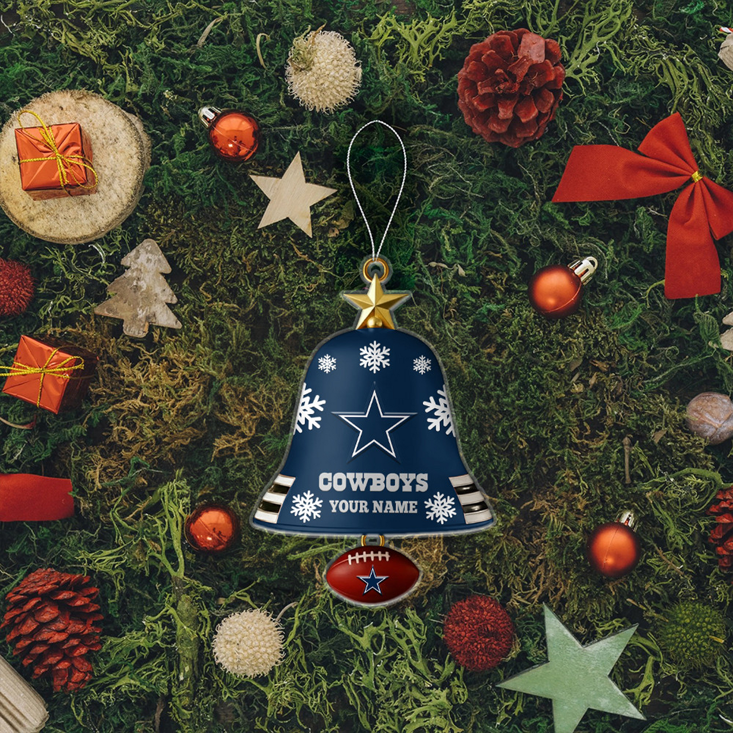 DAL x NFL Christmas Bell Ornament Custom Any Name DatND DVT