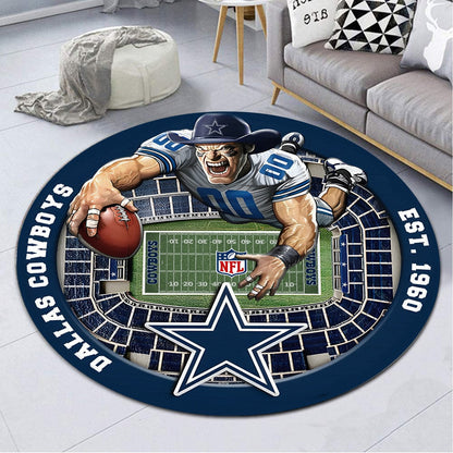 DAL x NFL Luxury 3D Round Rug DatND DVT