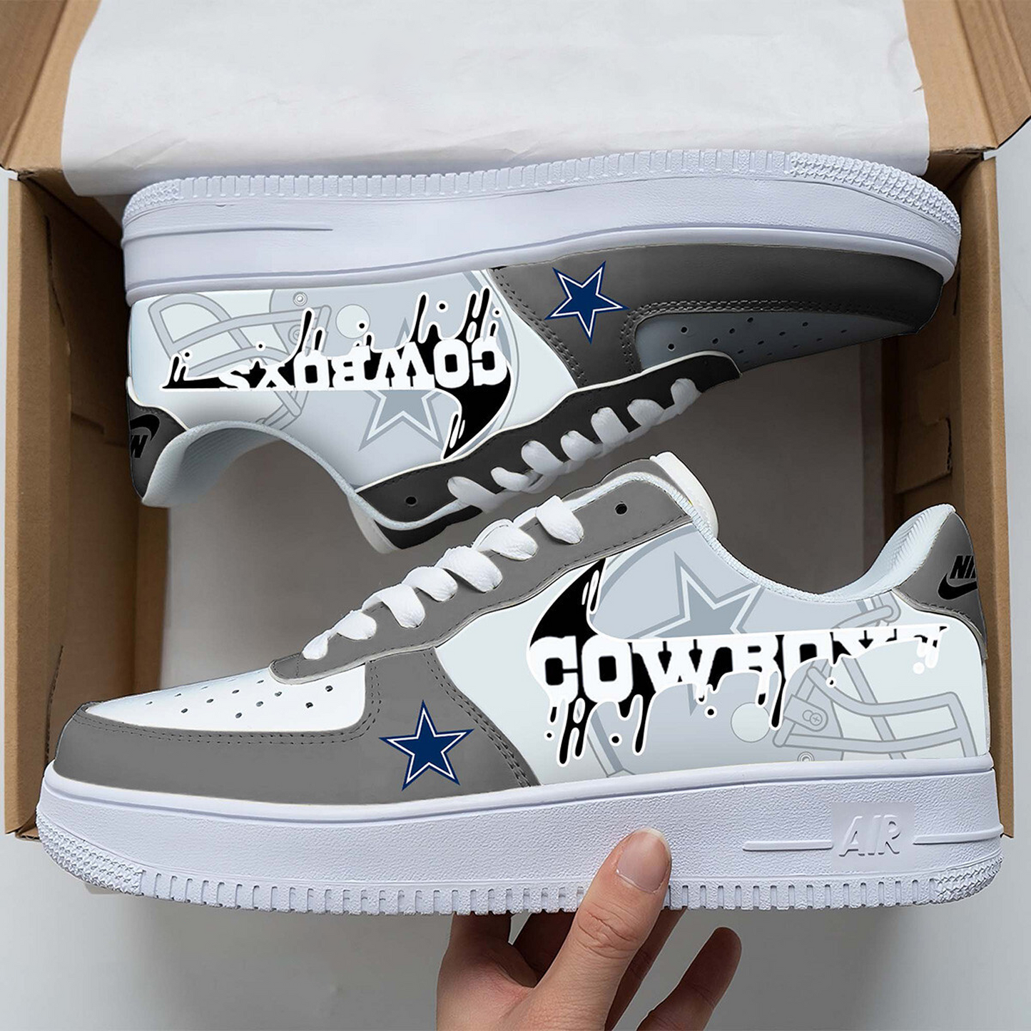 DAL x NFL Team Logo Fan Air Force 1 Shoes DATND TANTD
