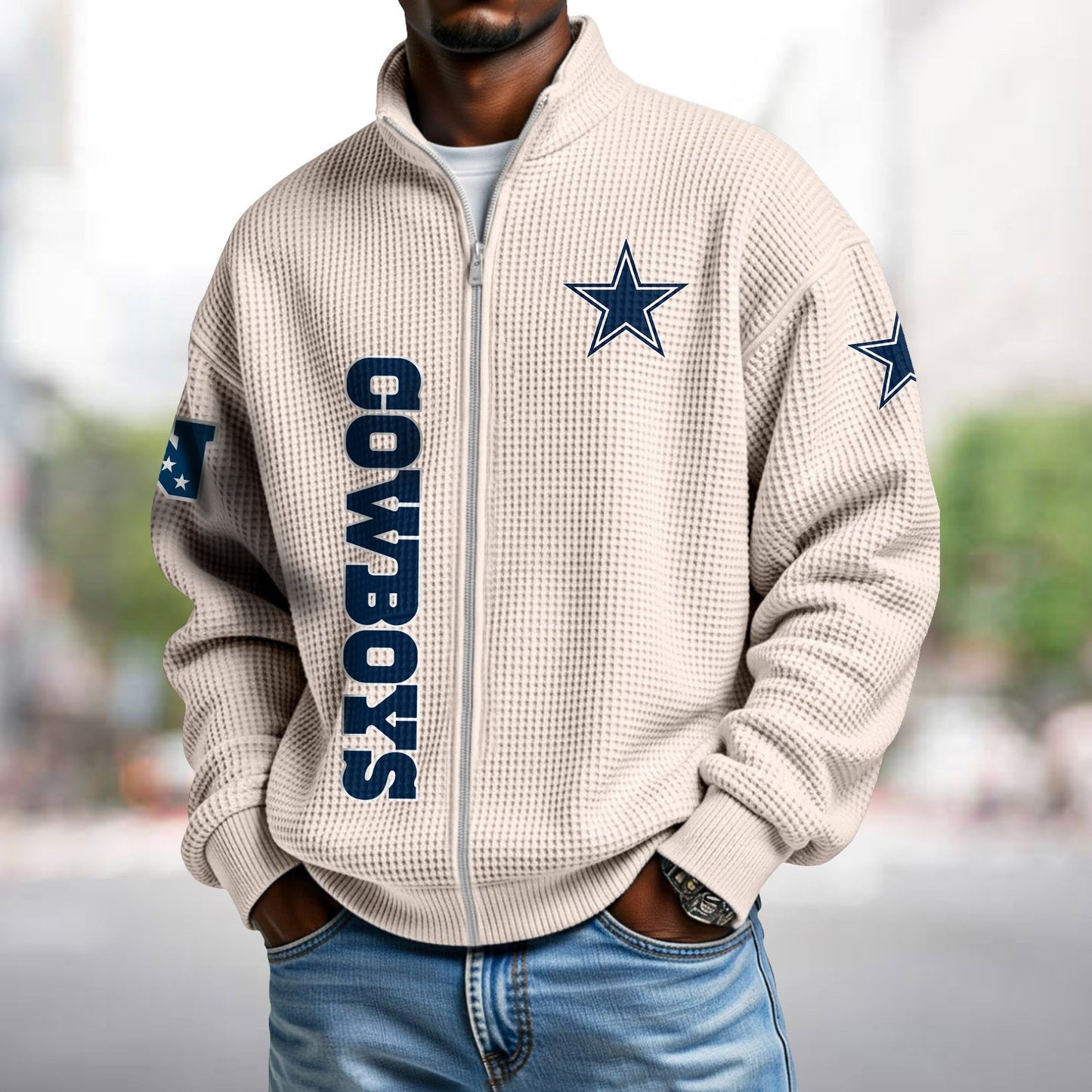 DAL x NFL Waffle Zip-Up Sweatshirt DATND TANTD