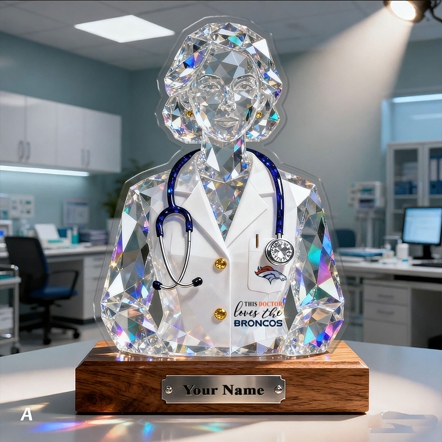 DB Premium NFL Doctor Crystal Style Desktop Ornament DDT 101125 HLPHUONG