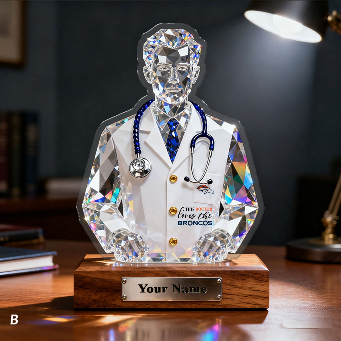 DB Premium NFL Doctor Crystal Style Desktop Ornament DDT 101125 HLPHUONG
