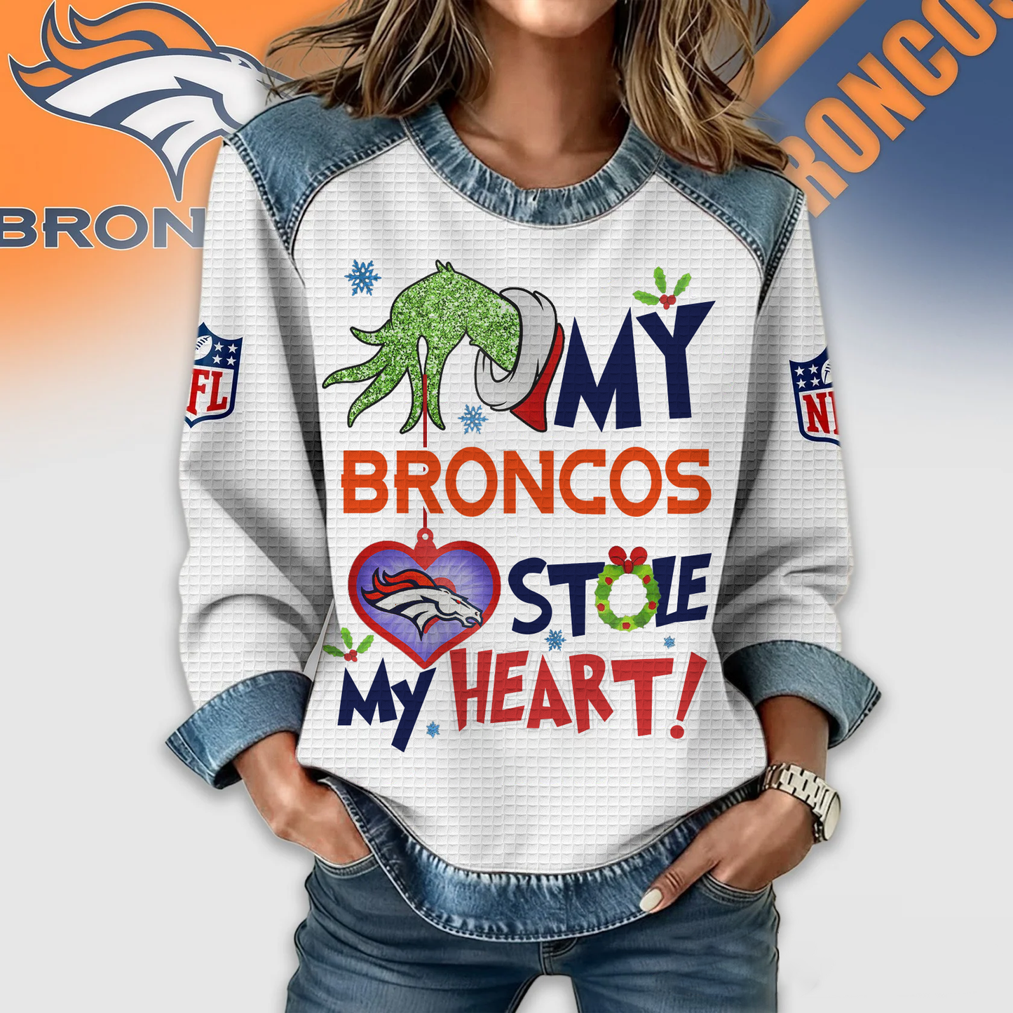DB Premium NFL Grinch Womenƒ??s Casual Sweatshirt DDT 081125 NTL