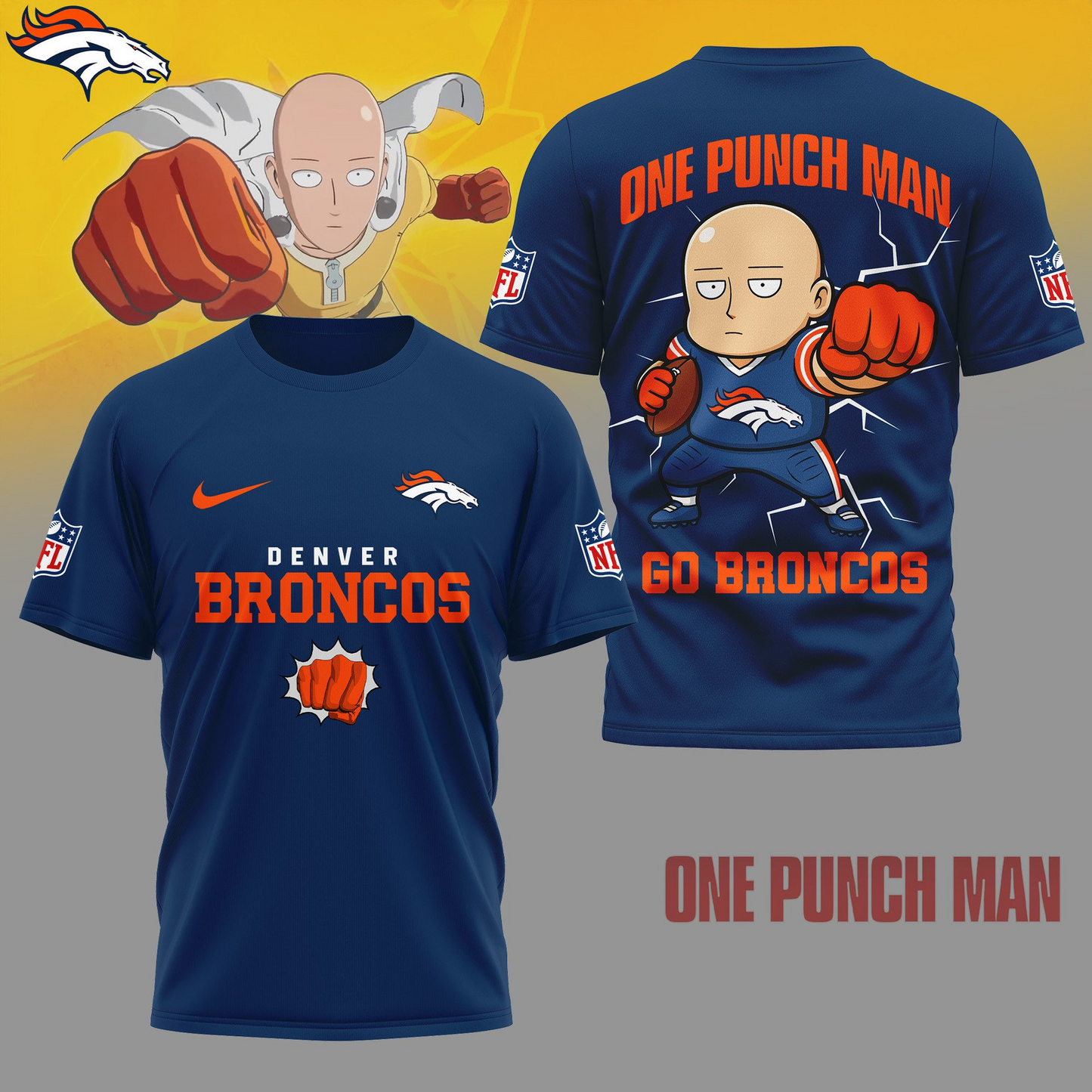DB Premium NFL One Punch Man Fan 3D Shirt DDT NTL