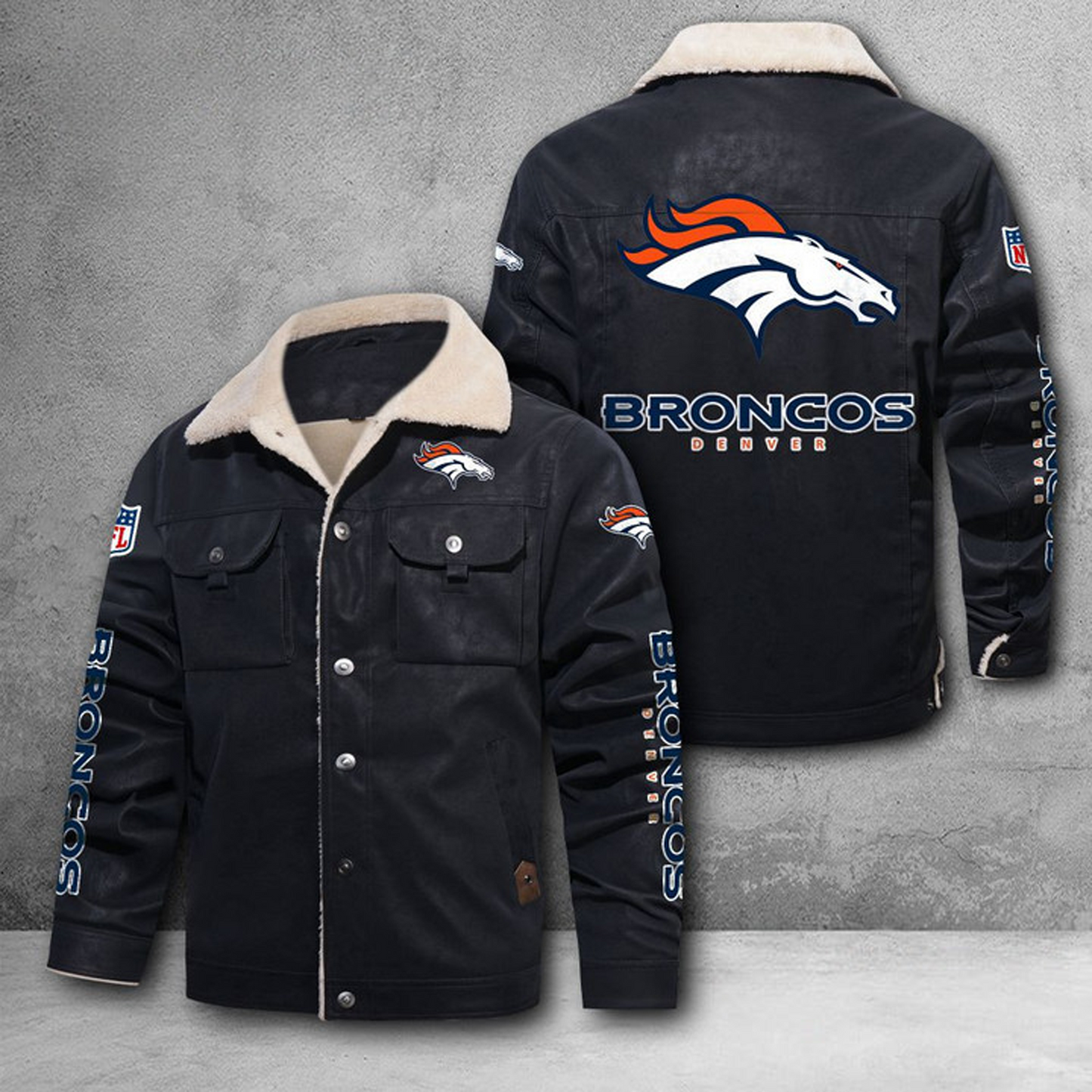 DEN X NFL LEATHER JACKET DATND THUONGNH