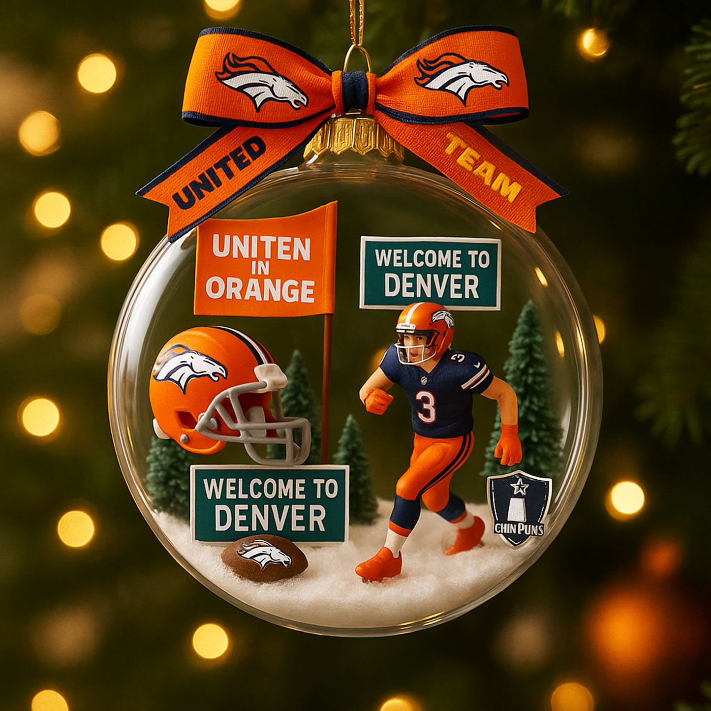 DEN x NFL Commemorative Christmas Ornament DatND DVT