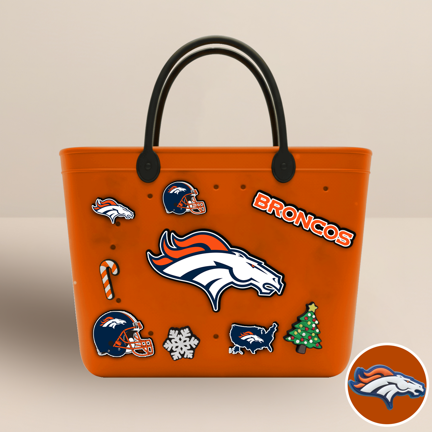 DEN x NFL Rubber Tote Bag with Team Charms DATND TANTD