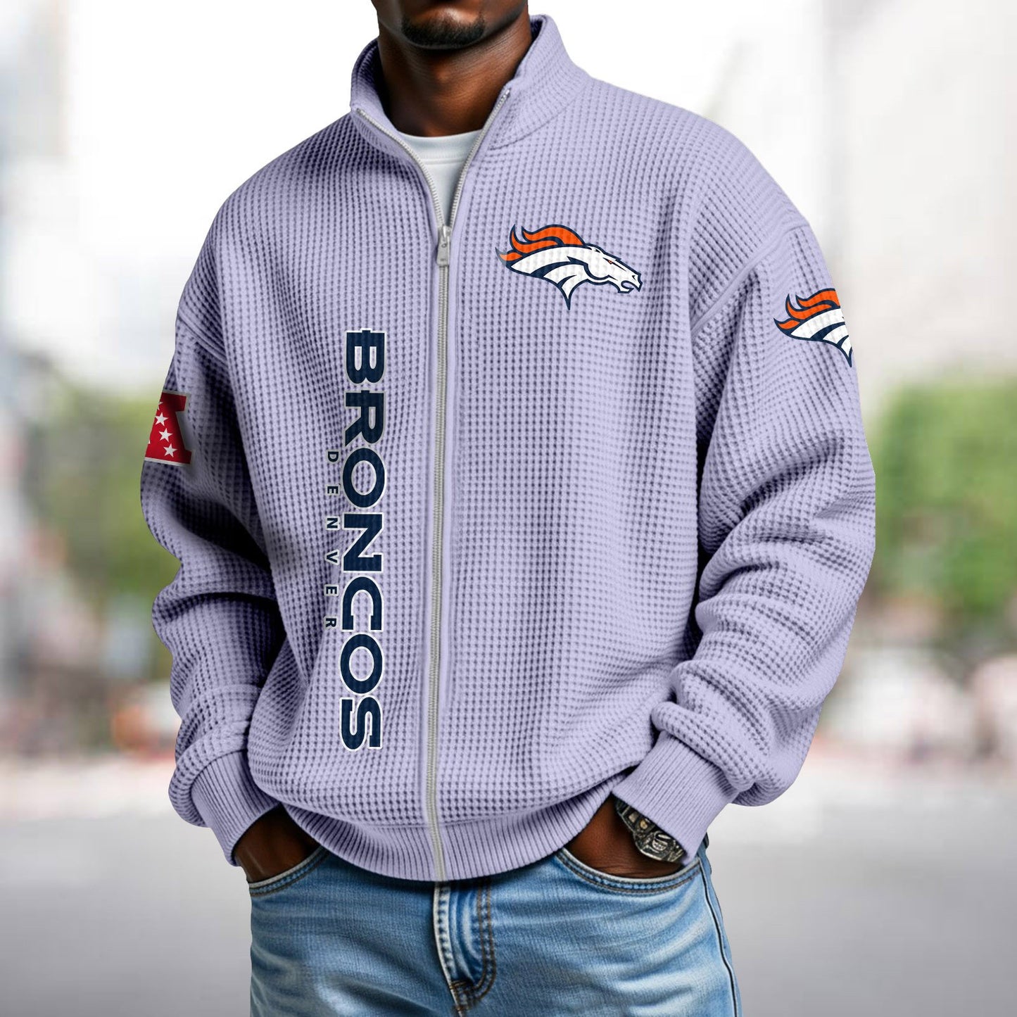 DEN x NFL Waffle Zip-Up Sweatshirt DATND TANTD