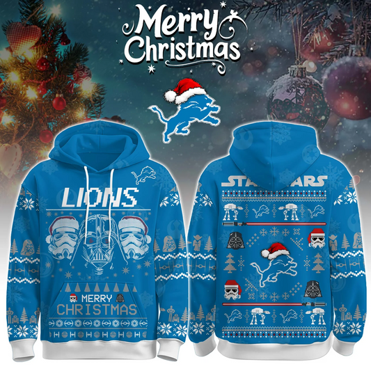 DET x NFL Unisex Merry Christmas The Force Edition Hoodie DATND TANTD