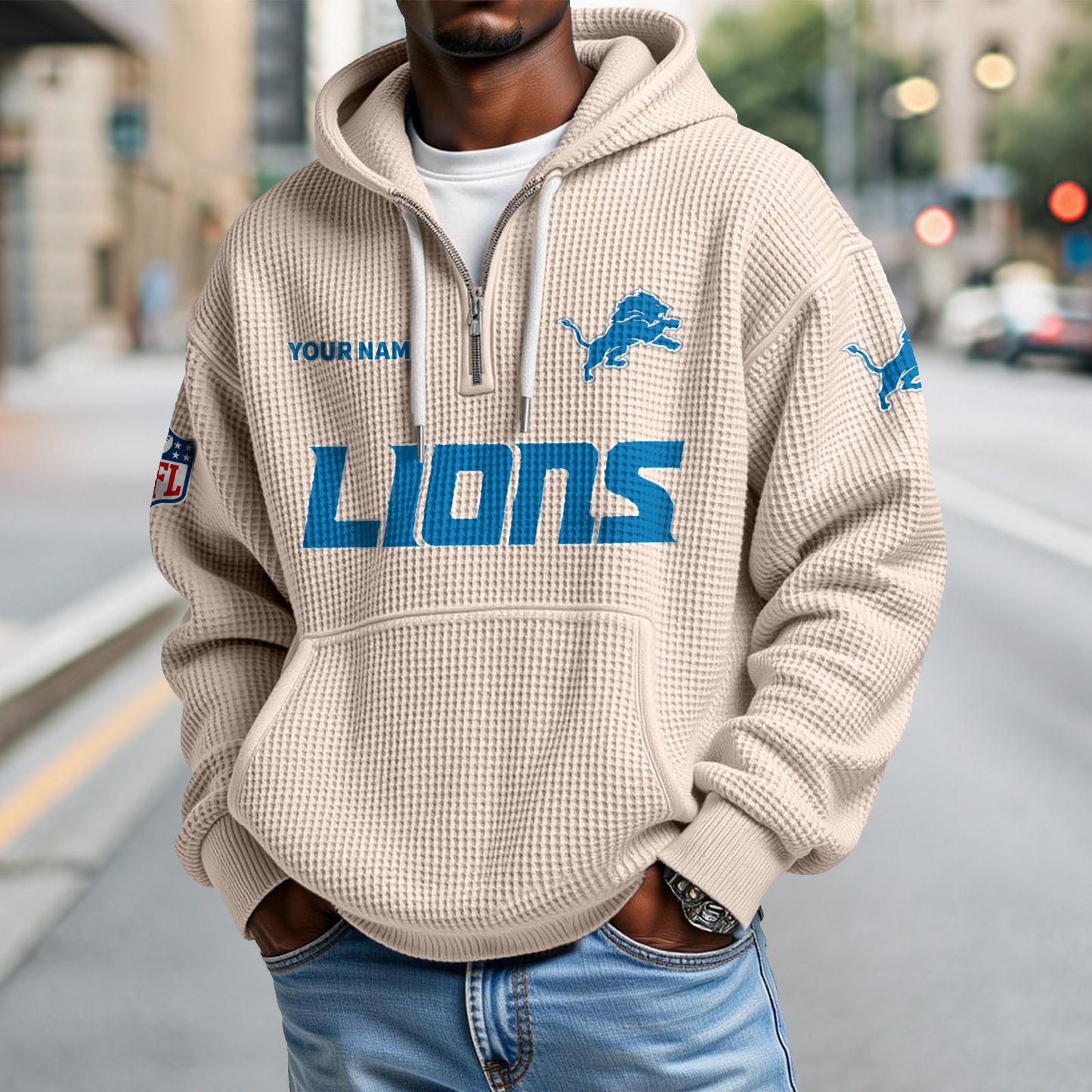 DET x NFL Waffle Hoodie DatND DVT