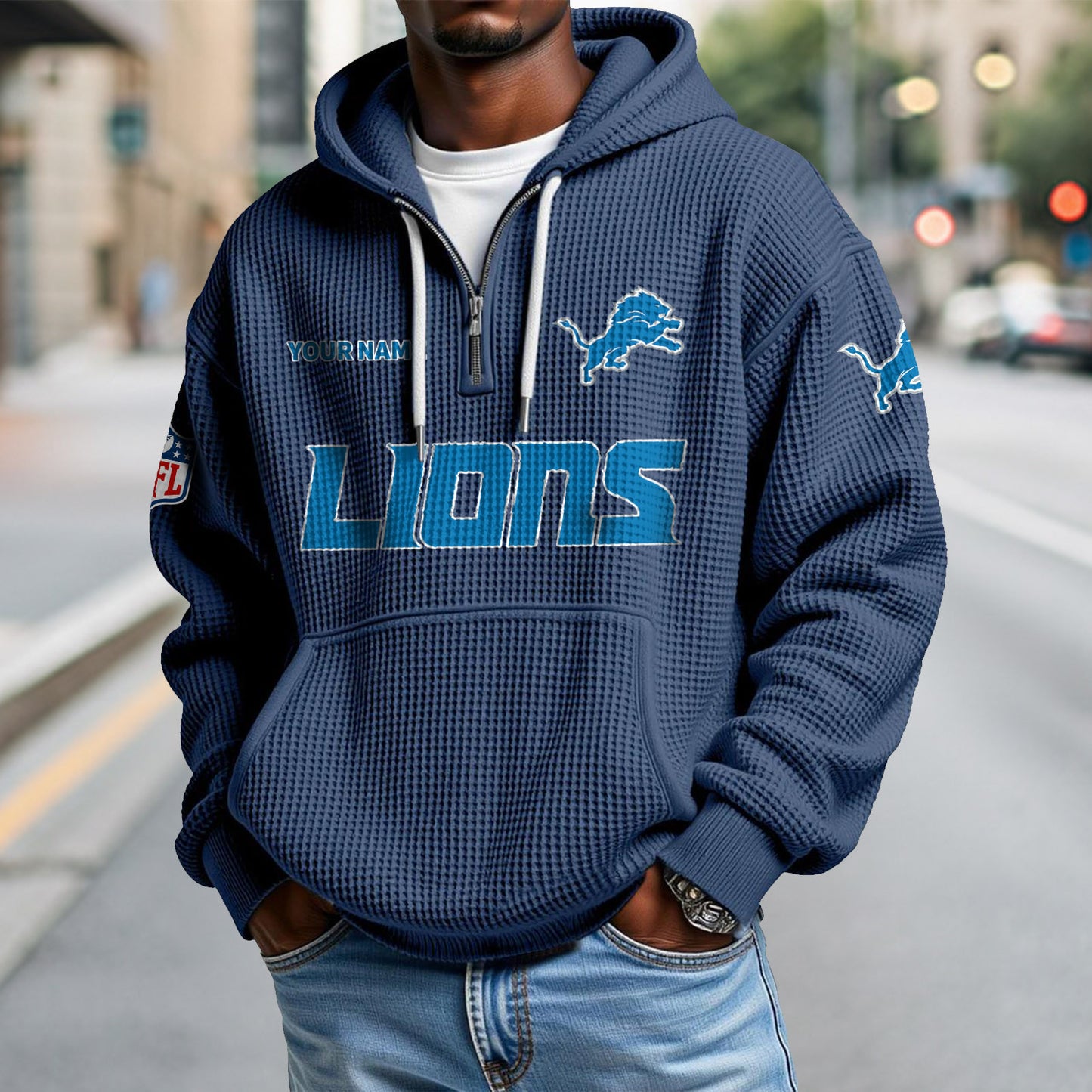 DET x NFL Waffle Hoodie DatND DVT
