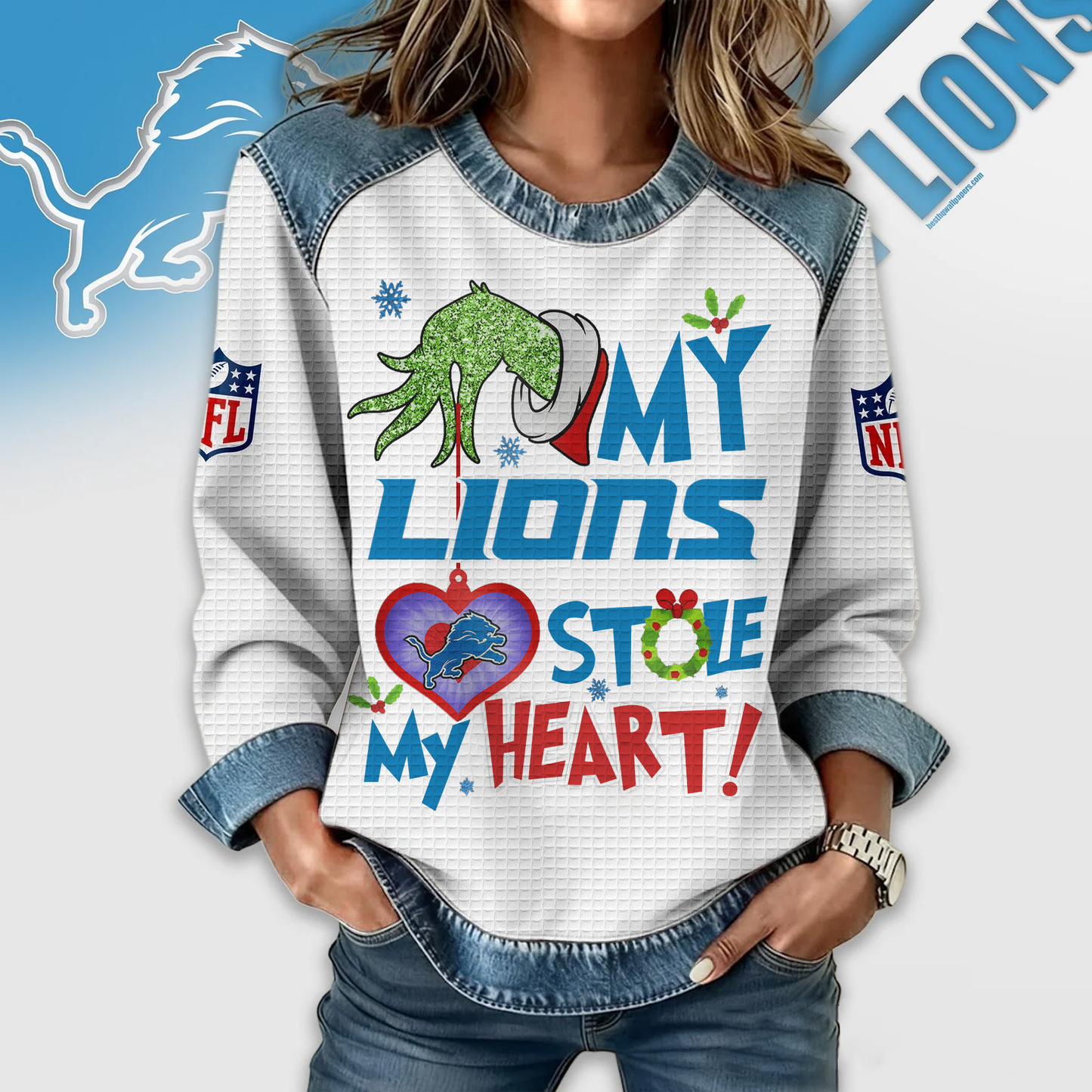 DL Premium NFL Grinch Womenƒ??s Casual Sweatshirt DDT 081125 NTL