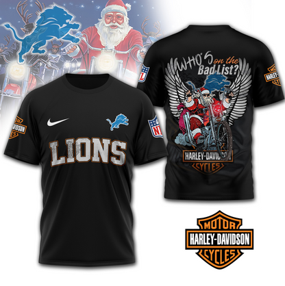DL Premium NFL Harley-Davidson Santa Claus 3D Shirt DDT NTL