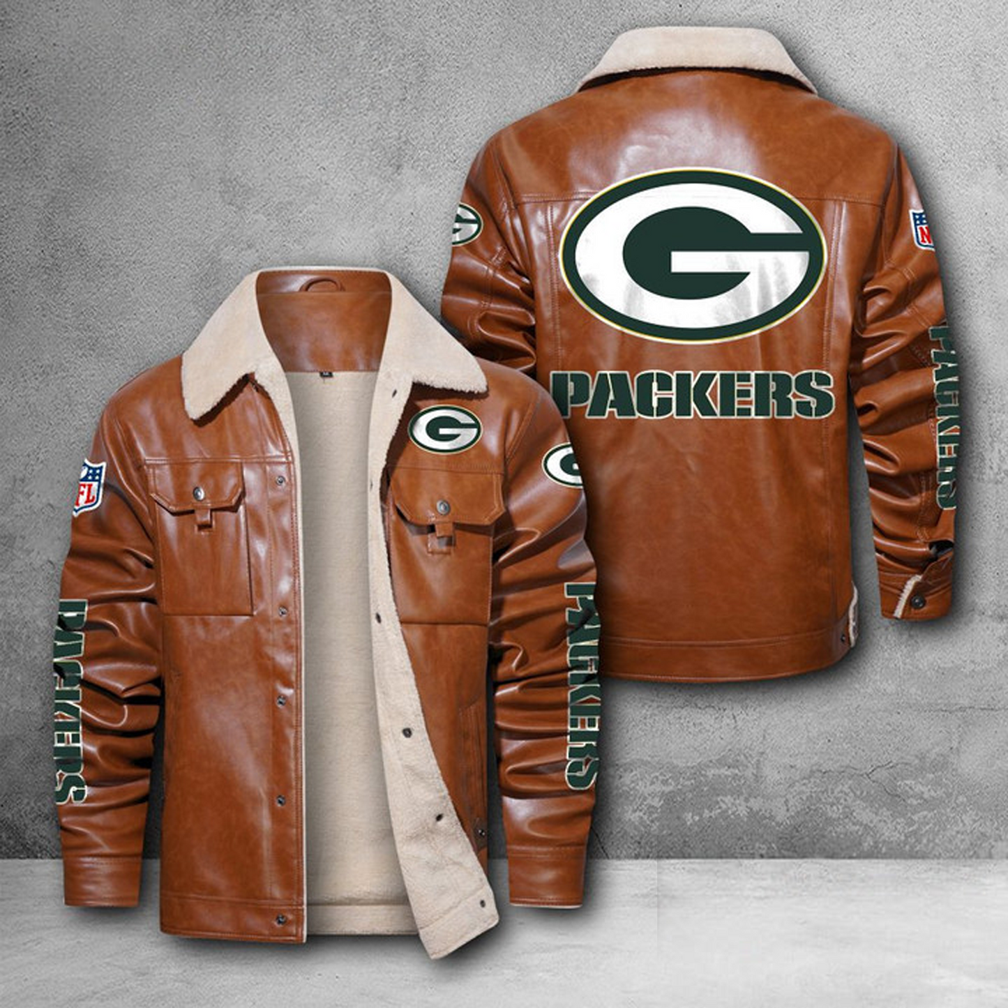 GB X NFL LEATHER JACKET DATND THUONGNH