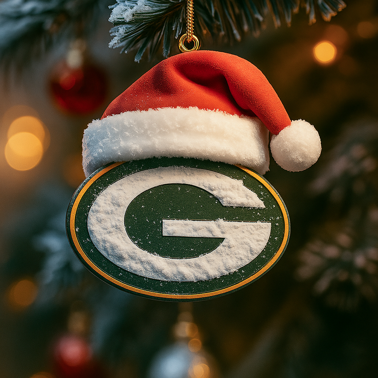 GB x NFL Santa Hat Christmas Ornament 0811 DatND DVT