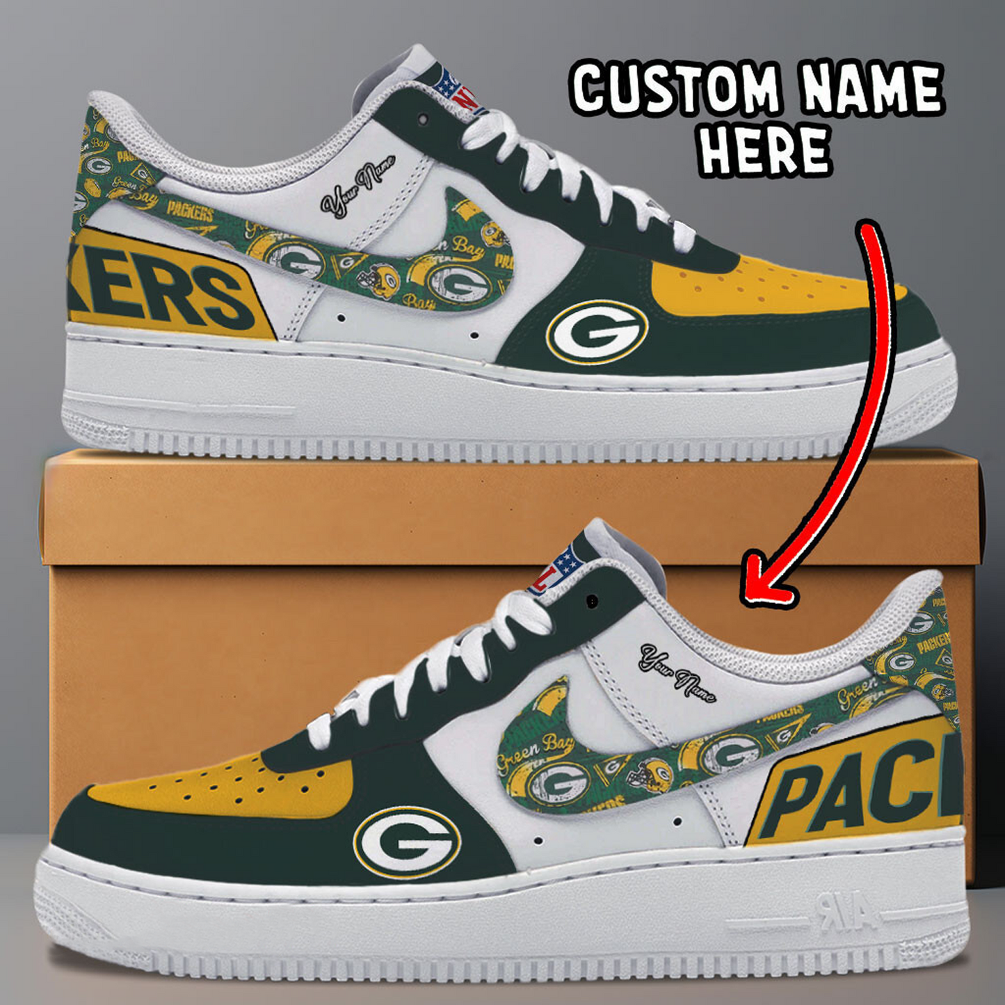 GB x NFL Trending Air Force 1 Personalized DATND TANTD