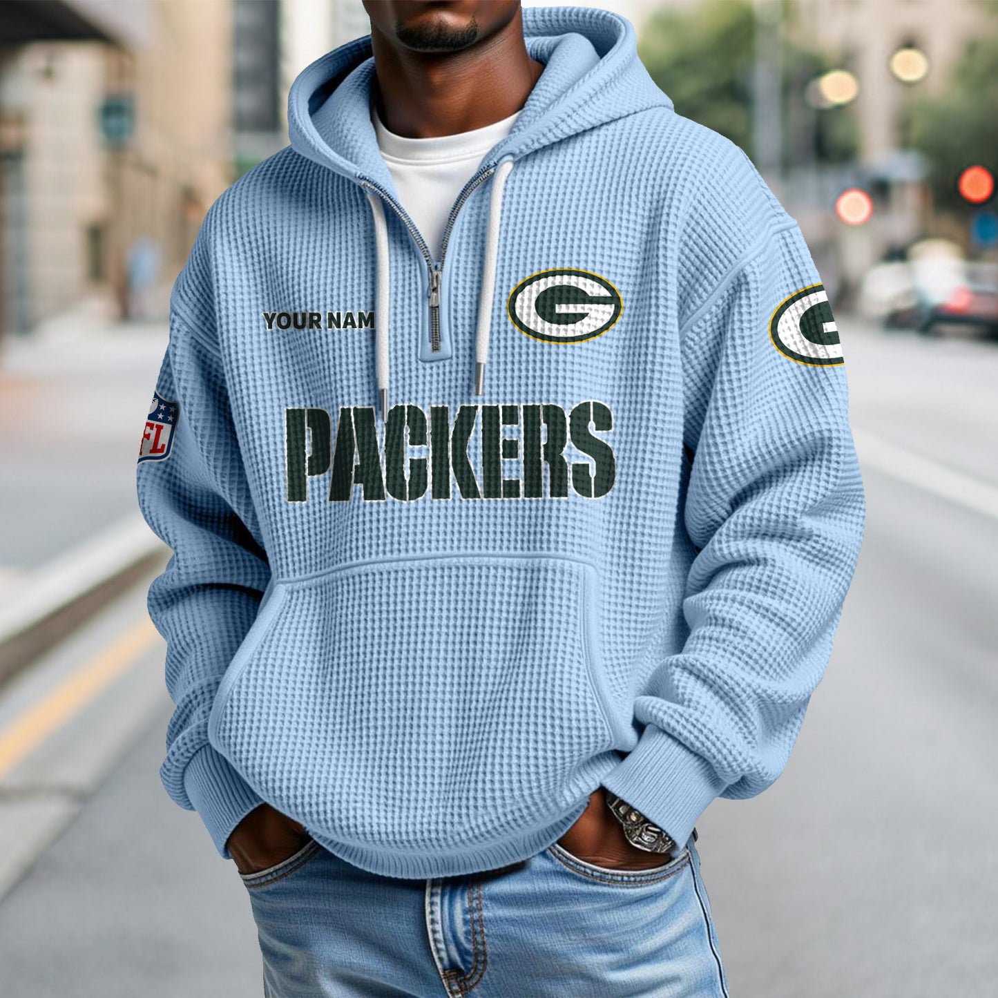 GB x NFL Waffle Hoodie DatND DVT