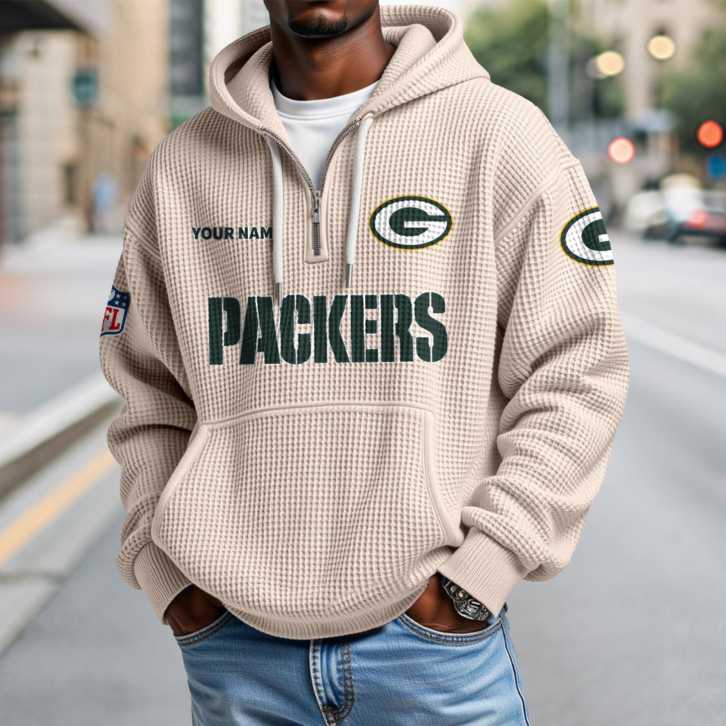 GB x NFL Waffle Hoodie DatND DVT