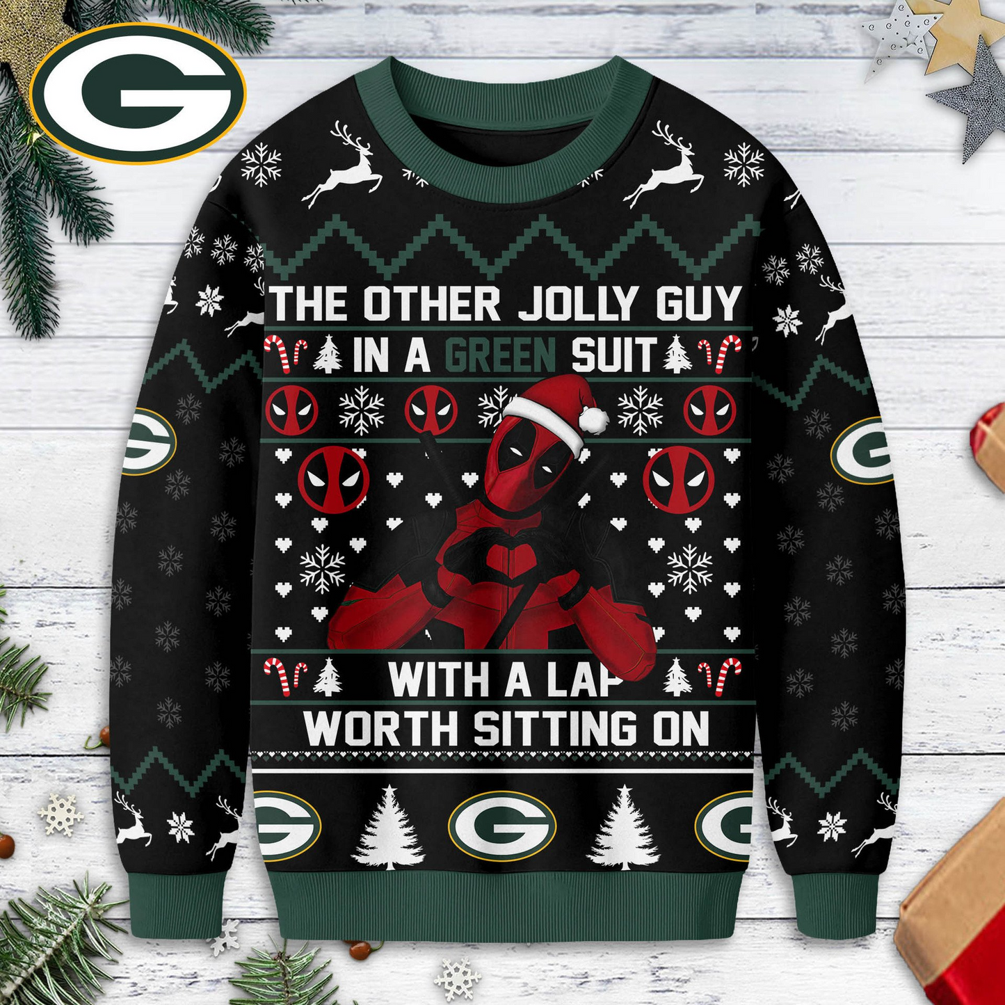 GBP Premium NFL Deadpool Christmas Ugly Sweater DDT NTL