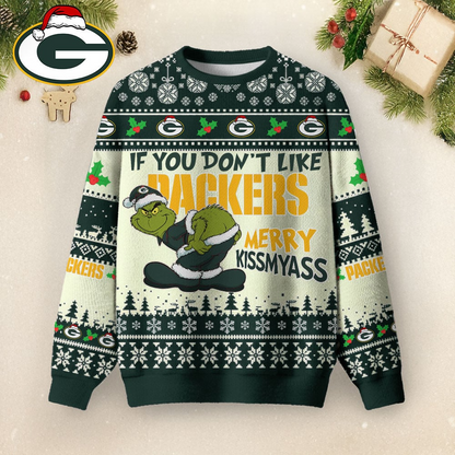 GBP Premium NFL Merry Kissmyass Ugly Sweater DDT CTND