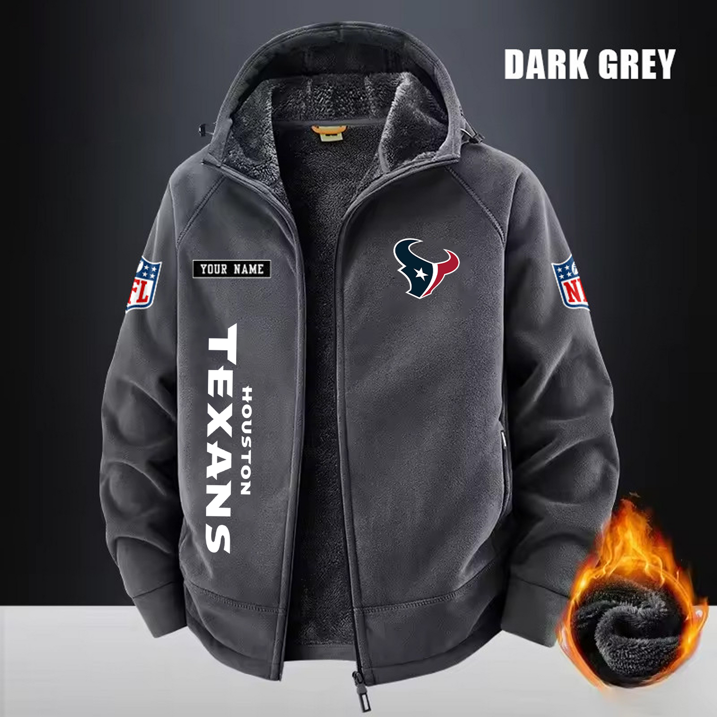 HOU x NFL 3D Half-zip Hoodie DATND TANTD