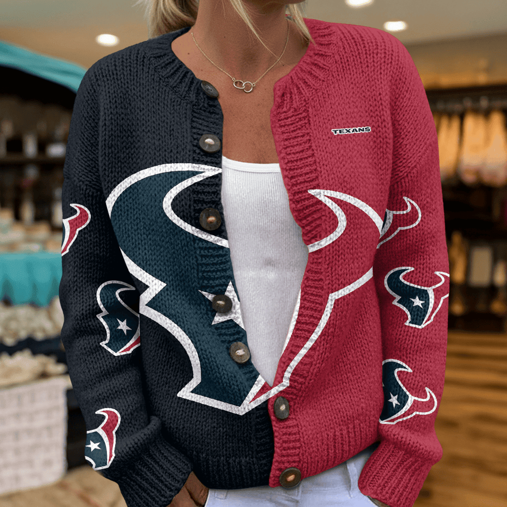 HOU x NFL Cardigan Sweatshirt With Button v1  DatND DVT
