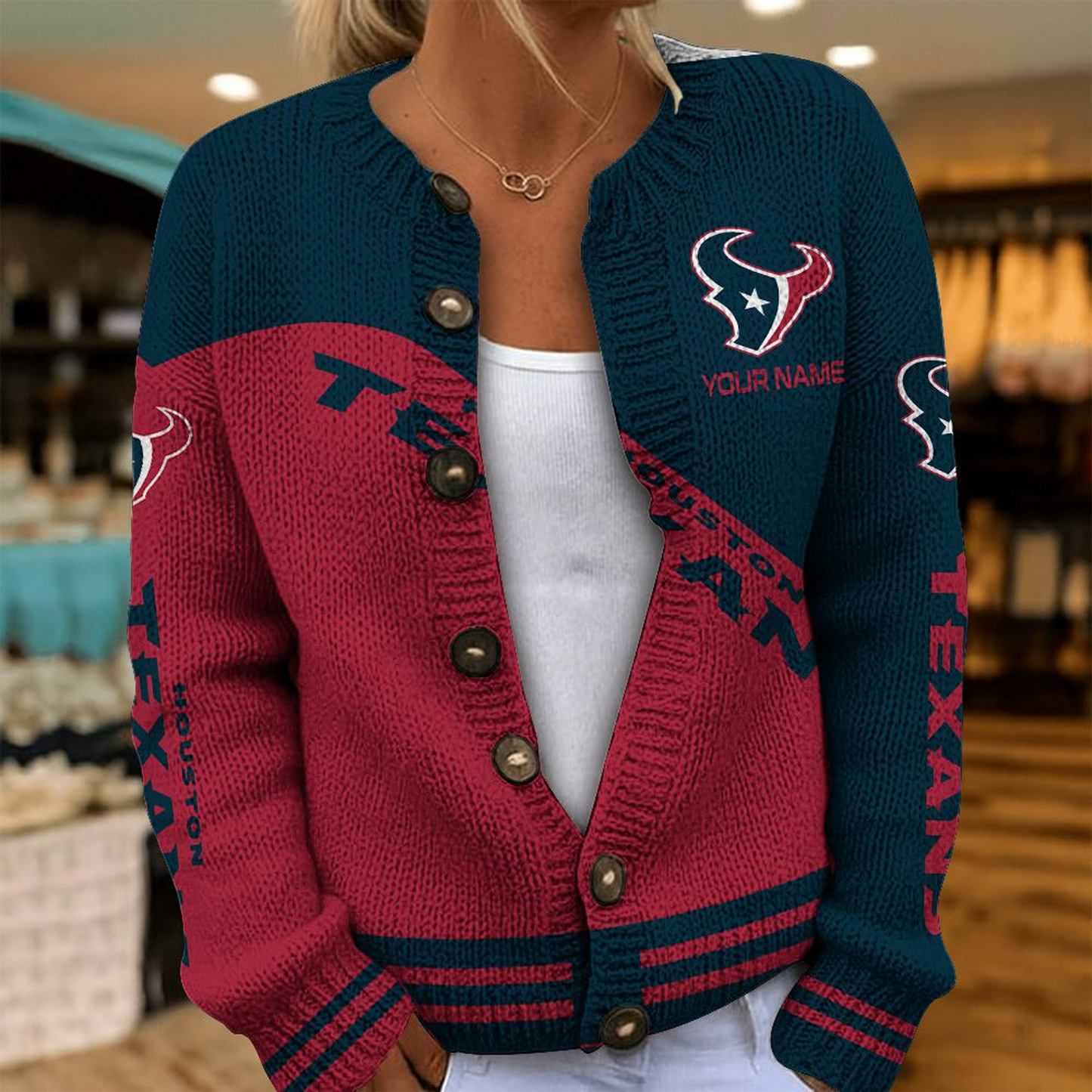 HOU x NFL Knitted Cardigan DATND TANTD