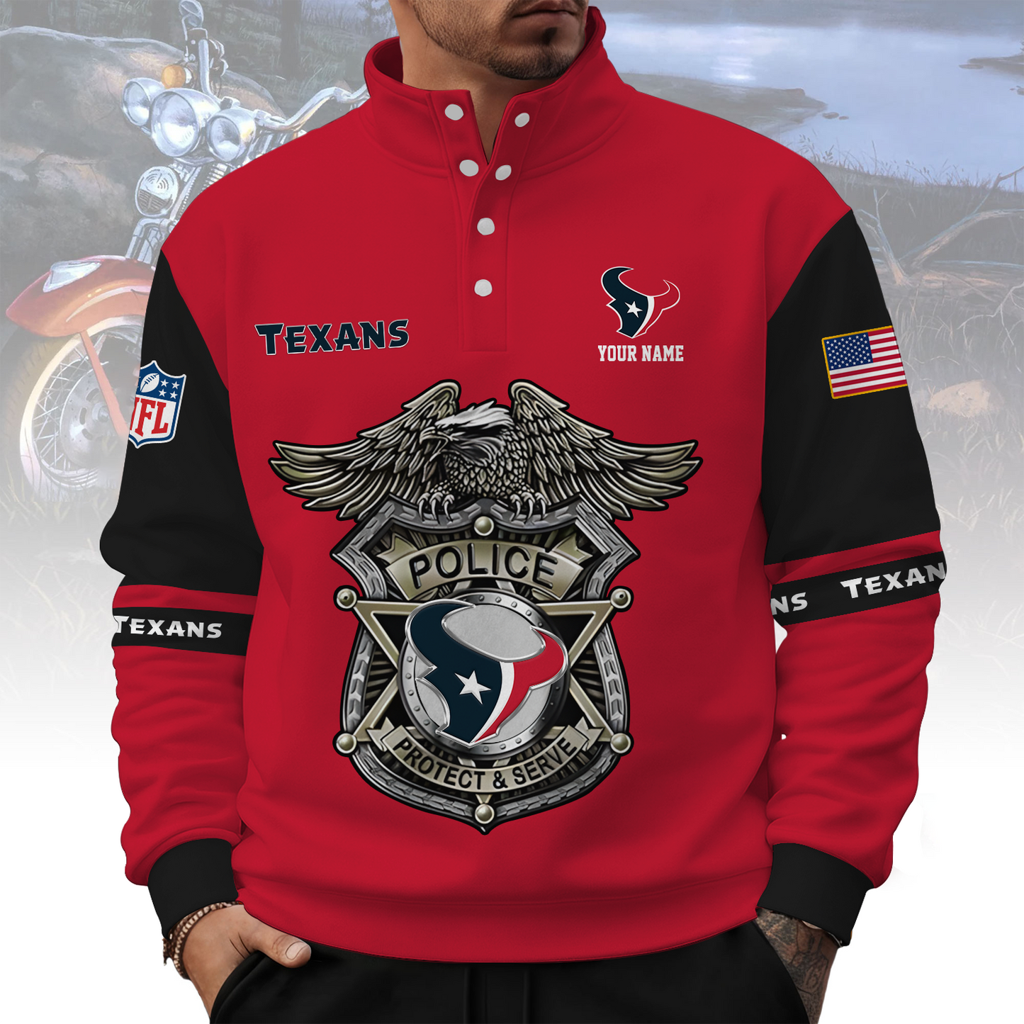 HOU x NFL Western Style Sweater With Buckles DatND ThuongNH