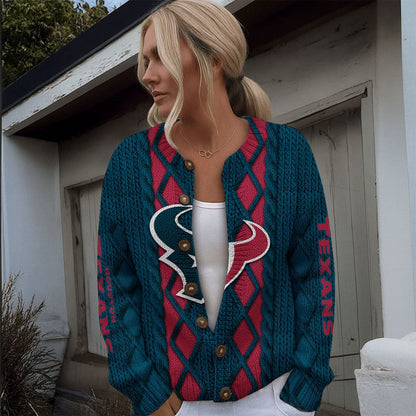 HOU x NFL Women's Cardigan Sweater DatND DVT