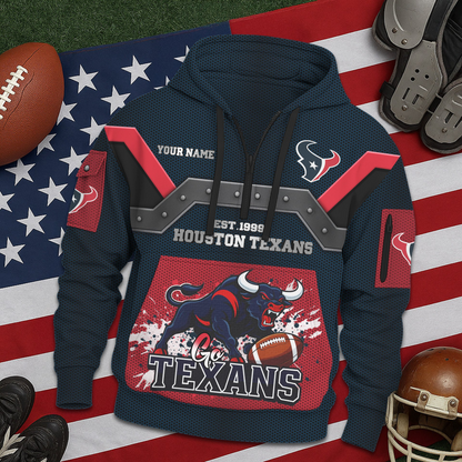 HT Premium NFL 3D Half Zip Hoodie DDT NTL
