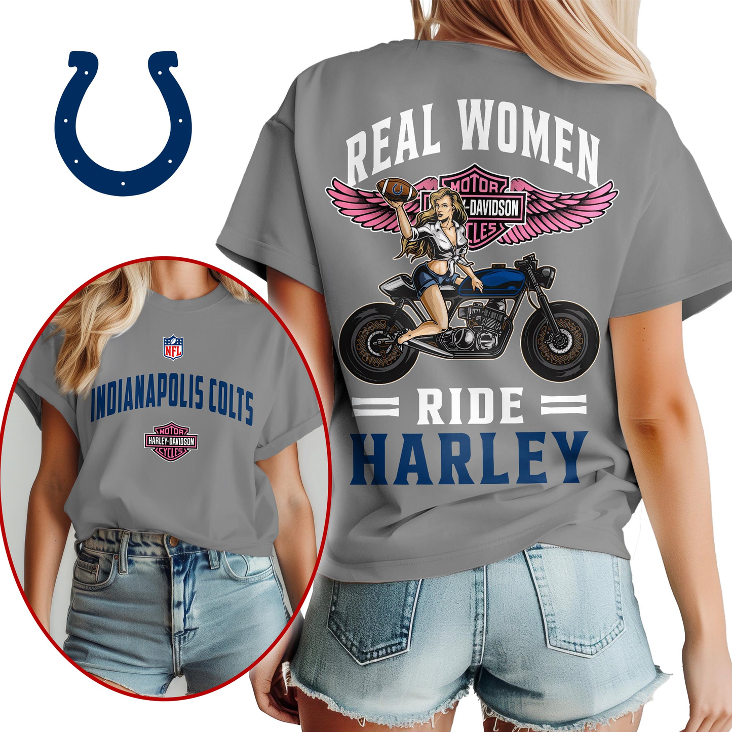 IC Premium NFL Real Women Ride Harley 3D Shirt DDT CTND