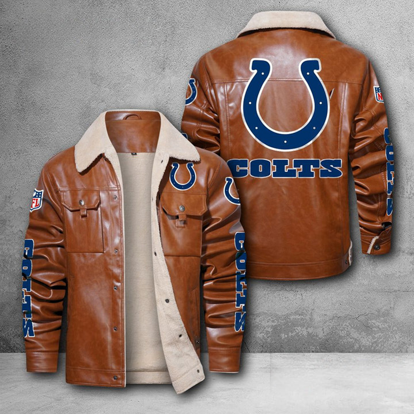 IND X NFL LEATHER JACKET DATND THUONGNH