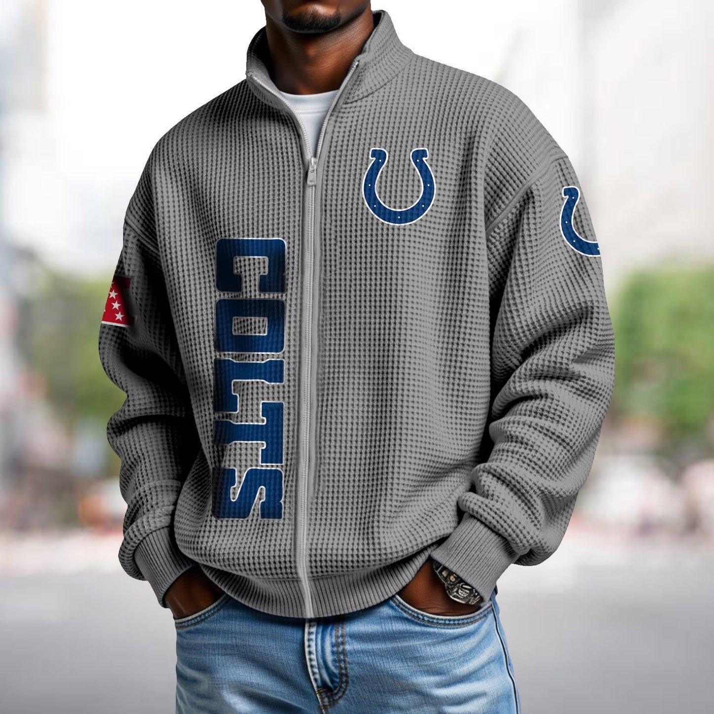 IND x NFL Waffle Zip-Up Sweatshirt DATND TANTD