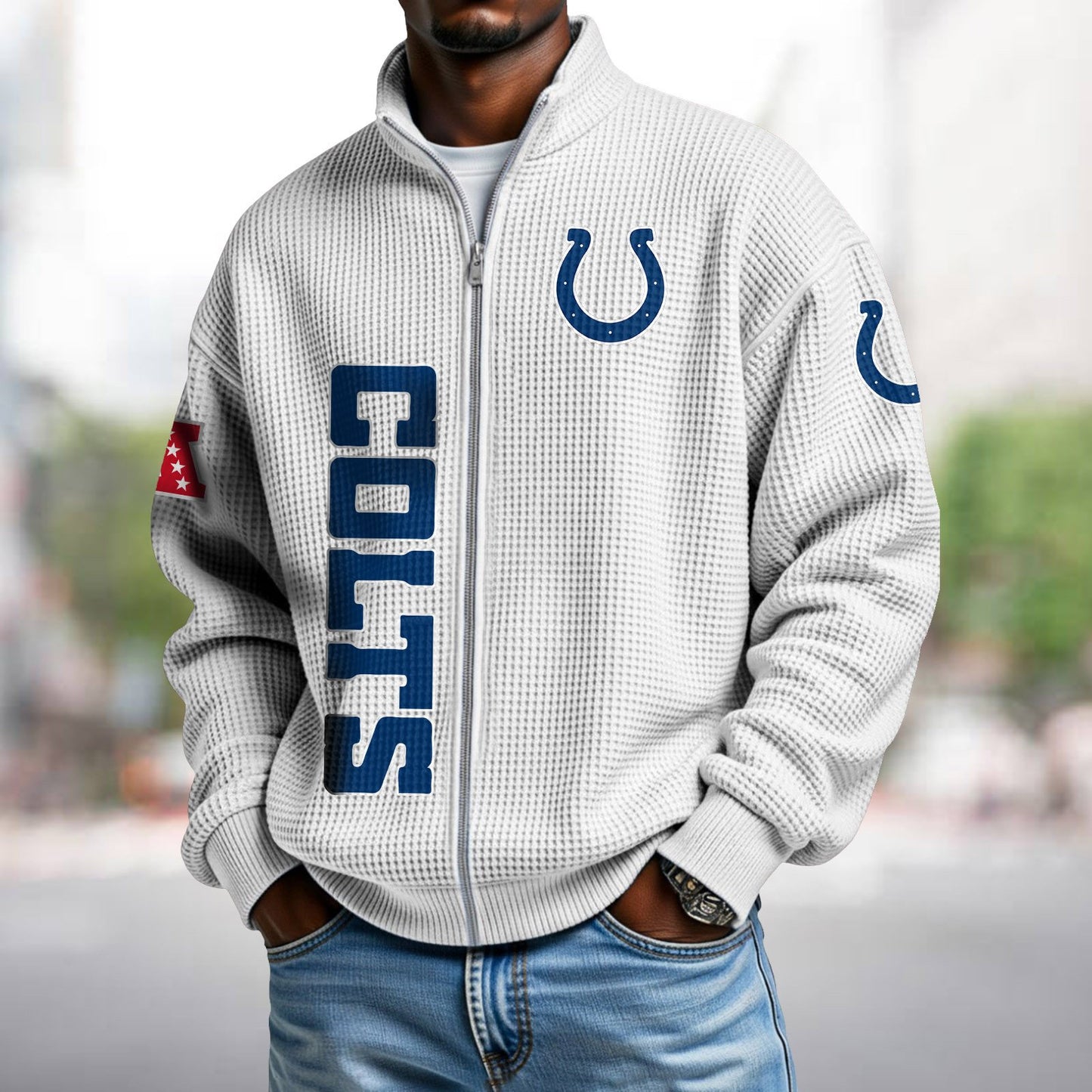IND x NFL Waffle Zip-Up Sweatshirt DATND TANTD