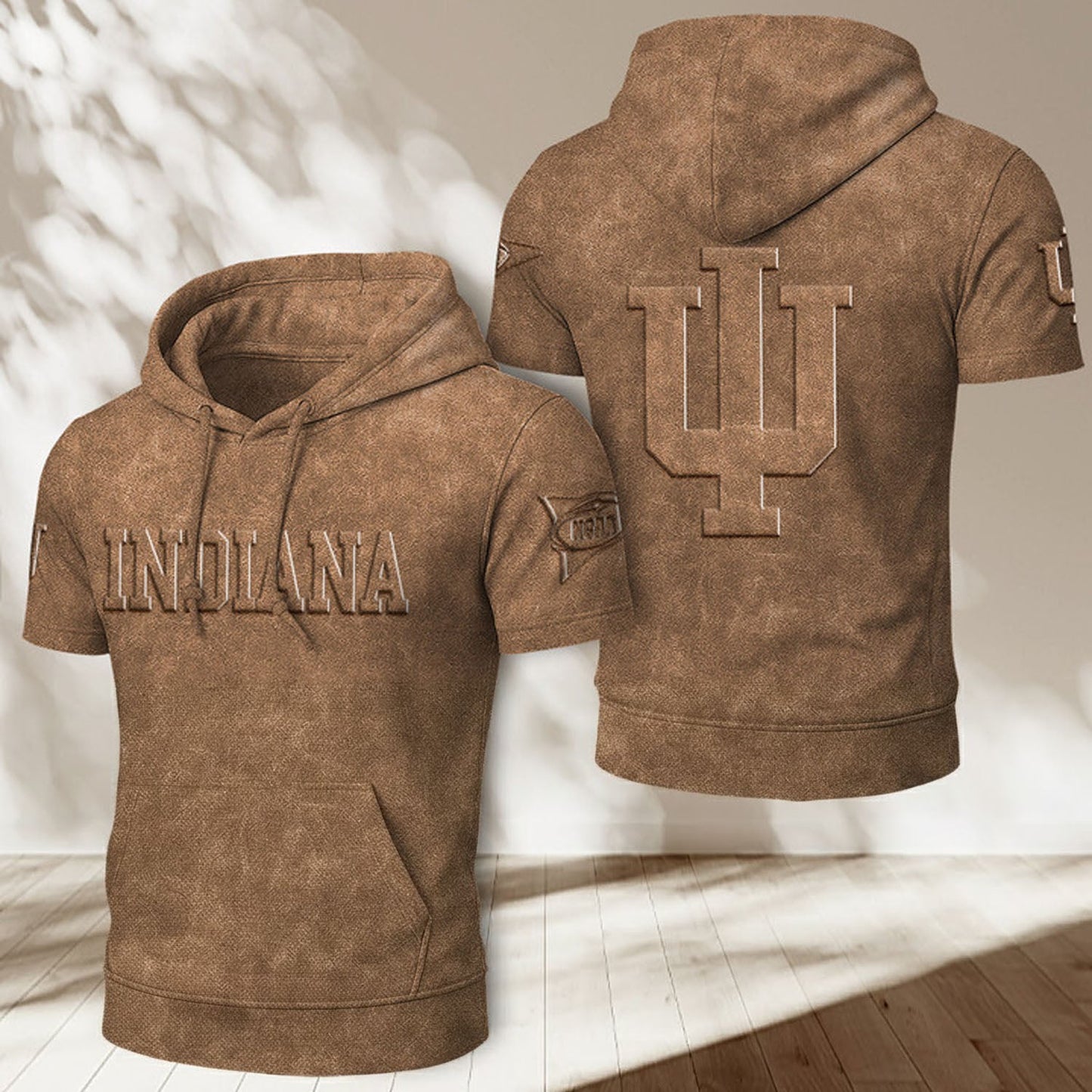IU x NCAA Half Sleeve Hoodie T-Shirt DatND ThuongNH