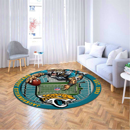 JAC x NFL Luxury 3D Round Rug DatND DVT