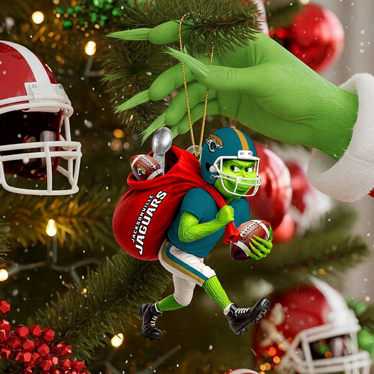 JAC x NFL Personalized Grinch Football Christmas DATND TANTD