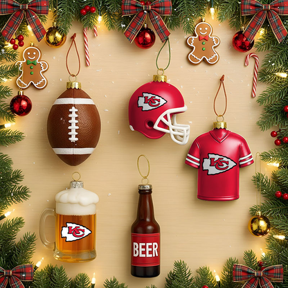 KC x NFL Football Combo Set 5 Acrylic Ornament For Home Decor DatND DVT