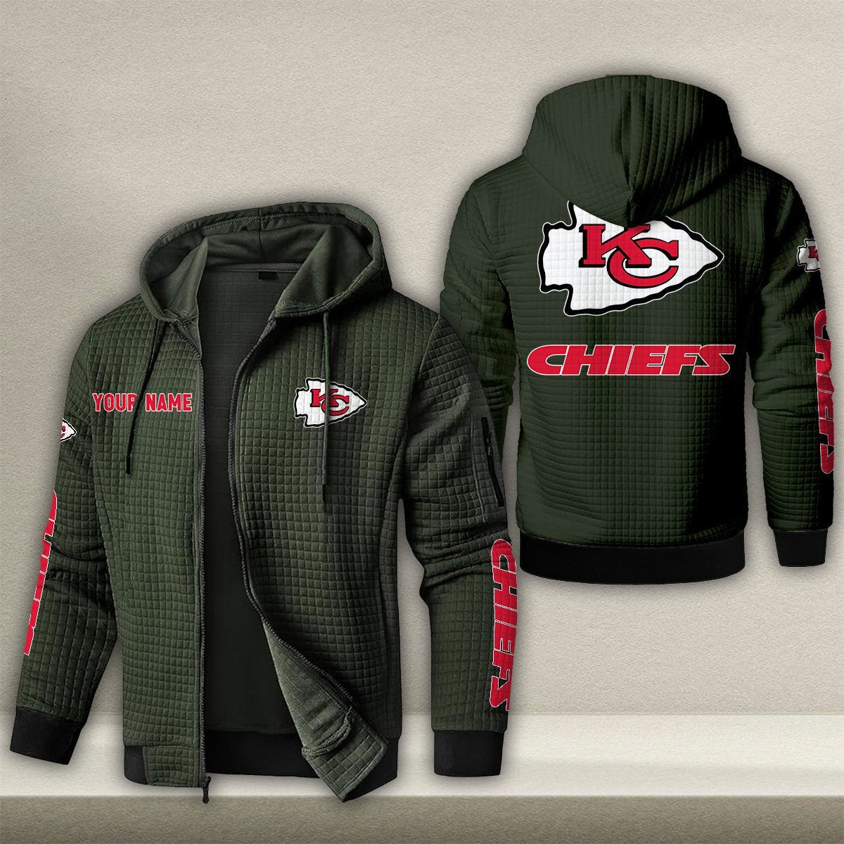 KC x NFL Quilted Zip Hoodie DatND DVT