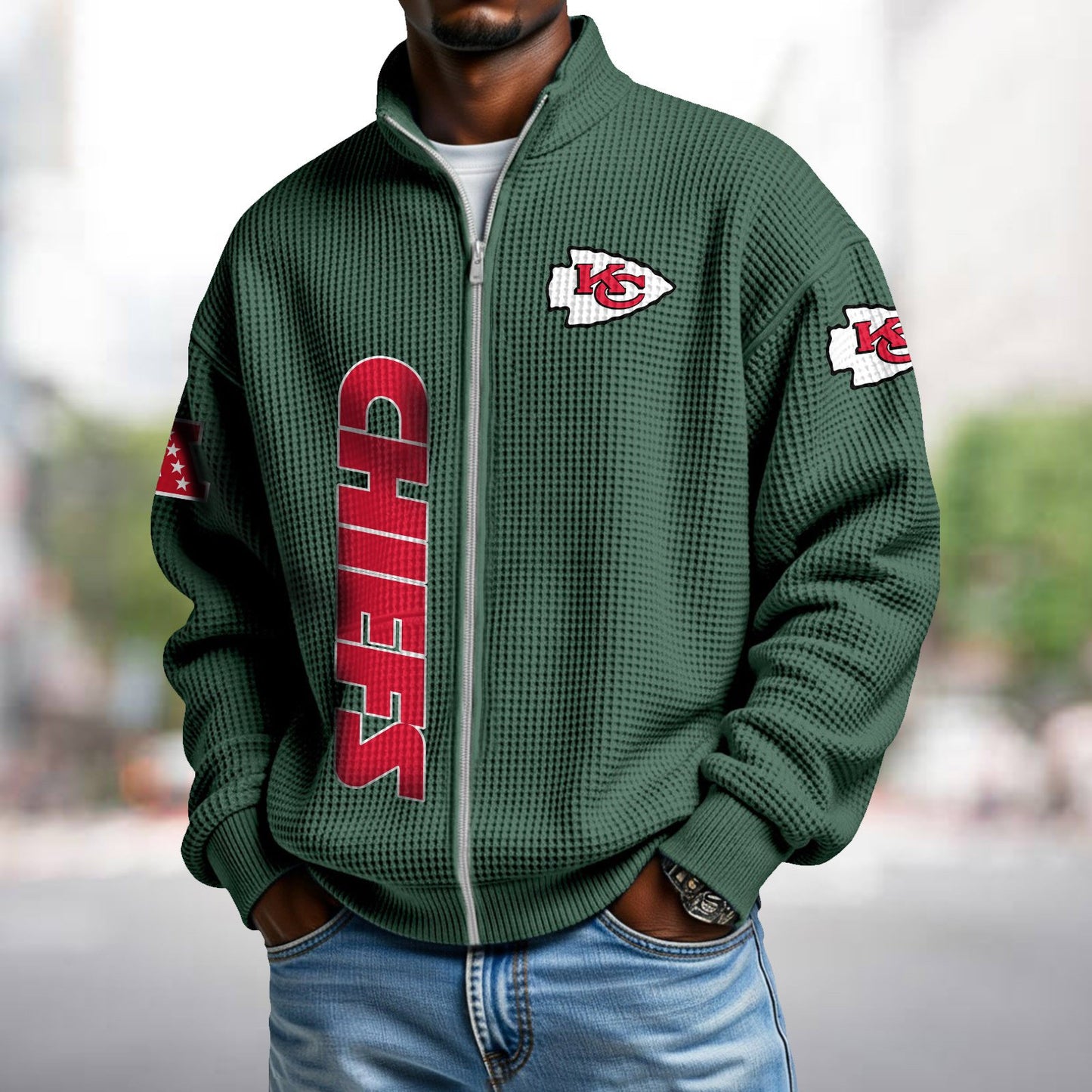 KC x NFL Waffle Zip-Up Sweatshirt DATND TANTD