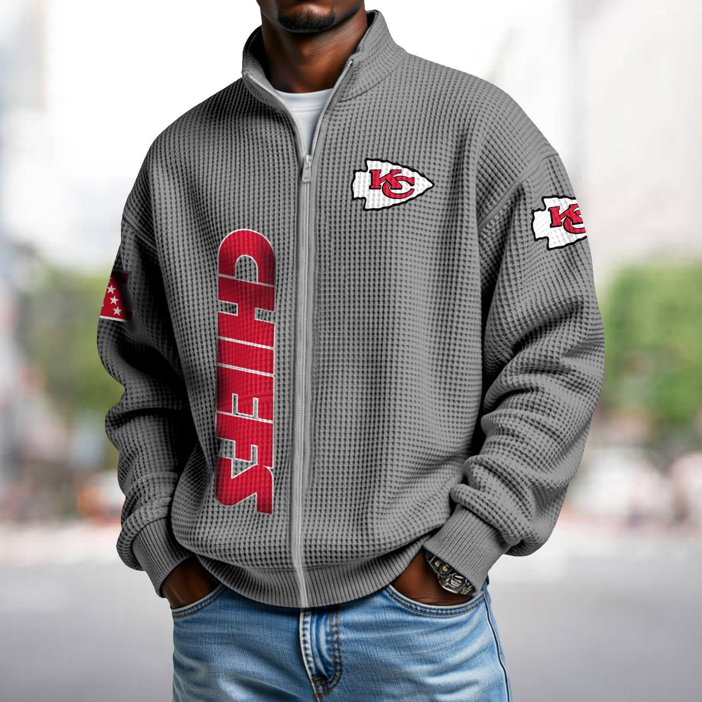 KC x NFL Waffle Zip-Up Sweatshirt DATND TANTD
