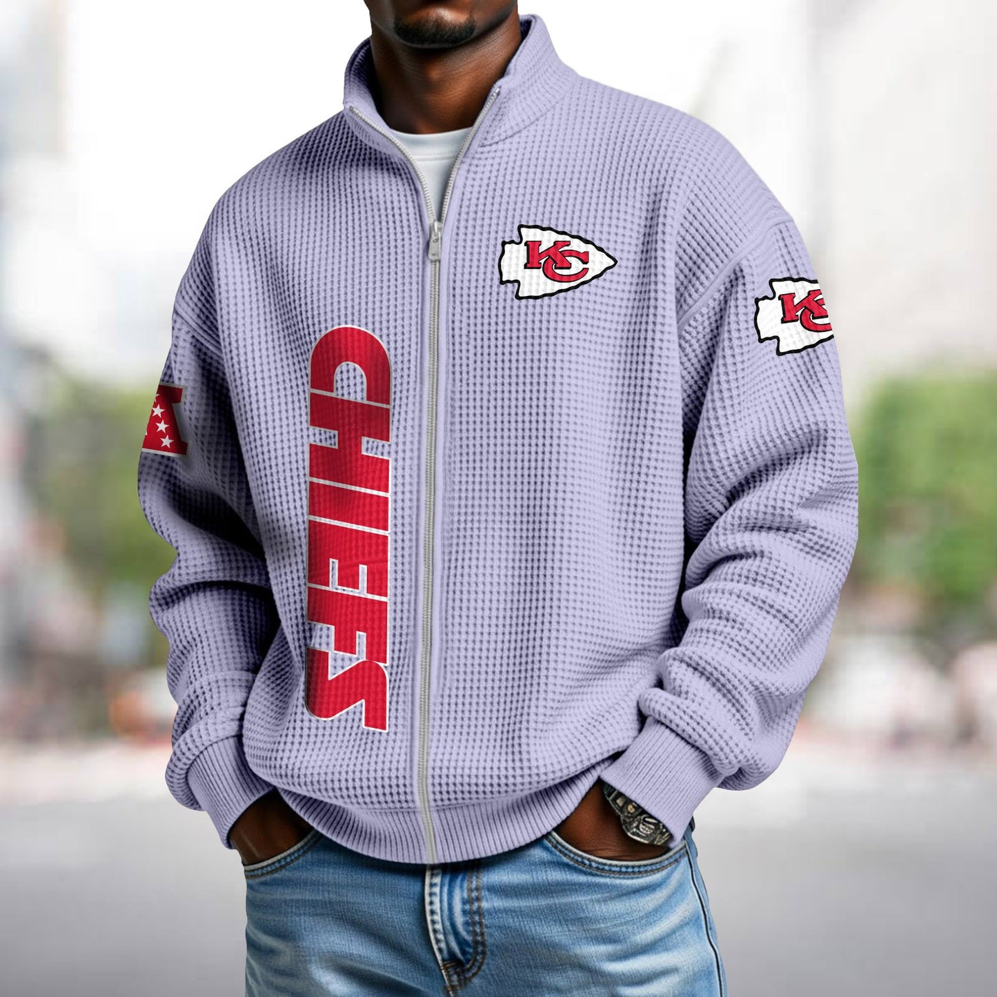 KC x NFL Waffle Zip-Up Sweatshirt DATND TANTD