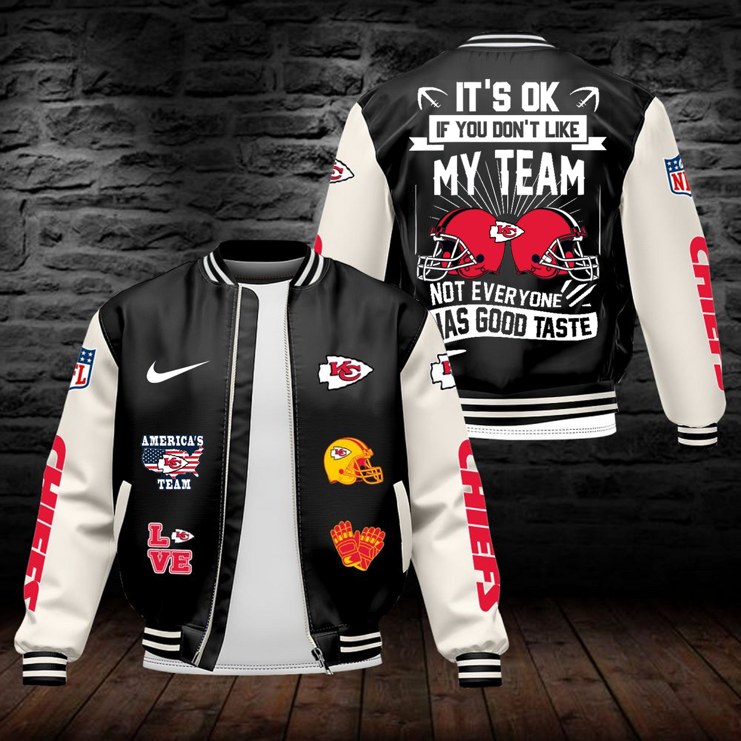 KCC x NFL - Leather Bomber Jacket NDT TDT